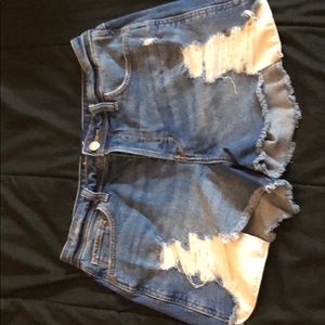 high rise boyfriend shorts
